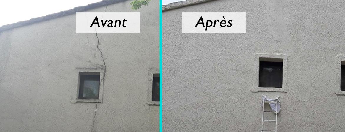 Travaux de nettoyage de façade + réparation de fissures et lézardes et peinture dans le Vaucluse
